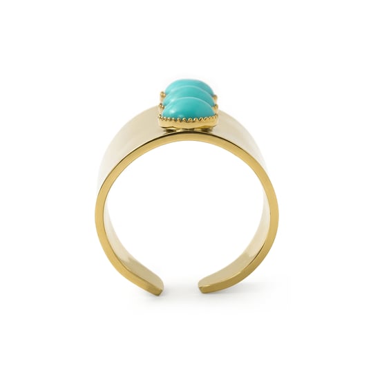 Luxenter Turquoise Ring wurde in 18 Karat Gelbgold - Isum - Image 6