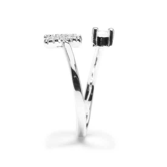 Luxenter-Ring mit rhodiumbeschichtetem glänzendem Zirkonia – Alphabet - Image 3