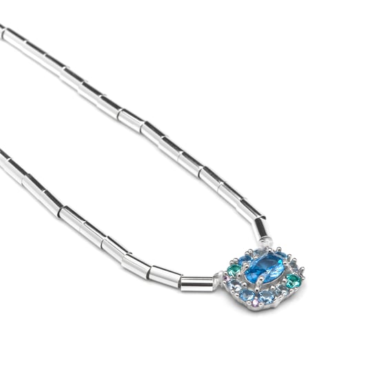 Luxenter-Halskette in 925er Sterlingsilber- und Saphirzirkonia-Rhodium-Finish – Mezay - Image 5