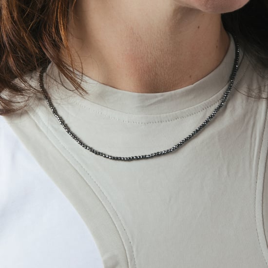 42 cm lange Luxenter-Kette aus facettiertem Hämatit und 925 cm Sterlingsilber-Rhodium-Finish – Naturstein - Image 4