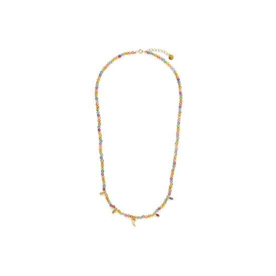 Luxenter-Halskette aus 925 Sterlingsilber und mehrfarbigem Zirkonia, gefertigt in 18-karat-Gelbgold - Esli - Image 3