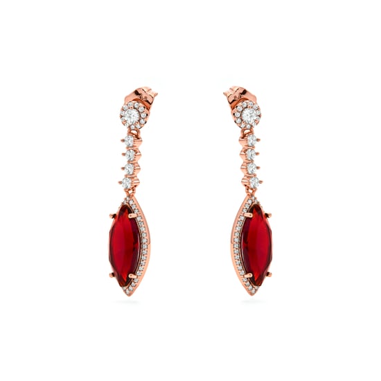 Luxenter Ruby Zirconia Ohrringe in 18 Karat Gelbgold – Musred - Image 3