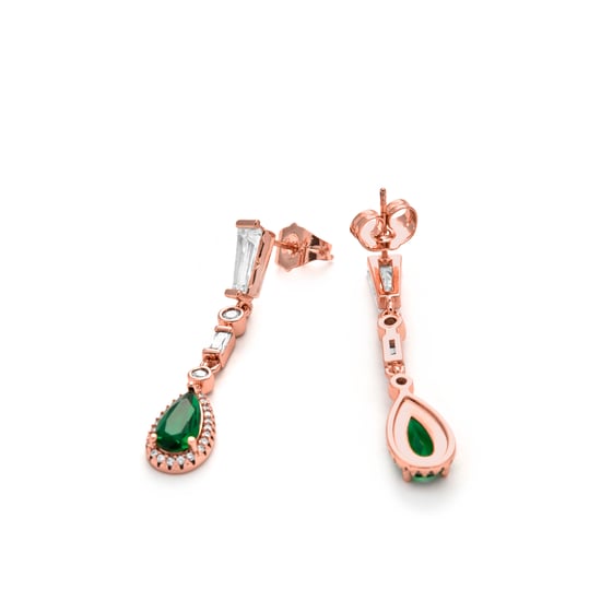 Luxenter Emerald Zirconia Ohrringe in 18 Karat Gelbgold - Orzus - Image 5