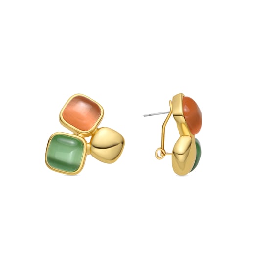 Luxenter Ohrringe mit mehrfarbigem Katzenaugen-Finish in 18-Karat-Gold - Nuroa - Image 1