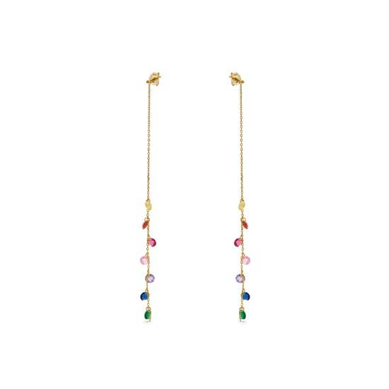 Luxenter Ohrringe aus Metalllegierung und mehrfarbigem Zirkonia mit 18-karat-Gelbgold - Melne - Image 3