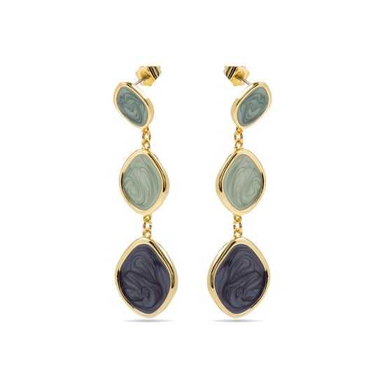 Luxenter Ohrringe mit blau lackiertem 18-karat-Goldfinish – Belgul - Image 3