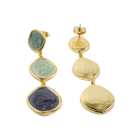 Luxenter Ohrringe mit blau lackiertem 18-karat-Goldfinish – Belgul - Image 4