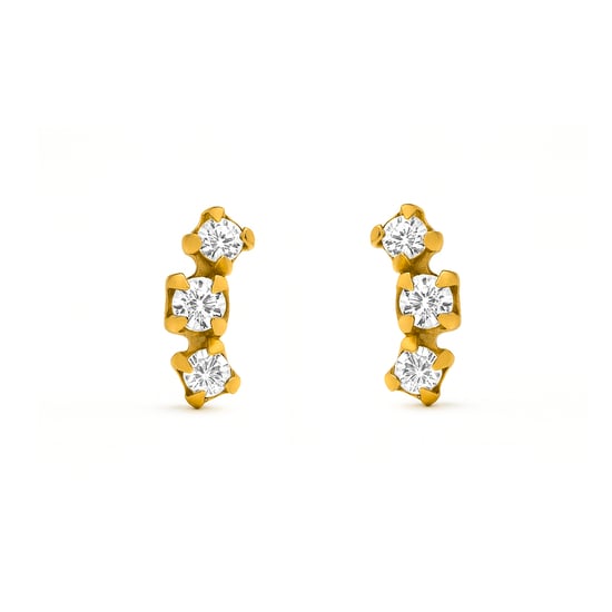 Luxenter Ohrringe in 925 Sterlingsilber und brillantem Zirkonia mit 18 Karat Gelbgold – Limor - Image 1