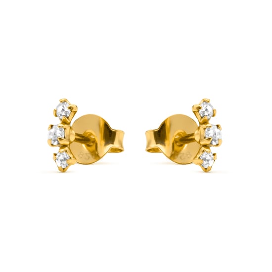 Luxenter Ohrringe in 925 Sterlingsilber und brillantem Zirkonia mit 18 Karat Gelbgold – Limor - Image 2