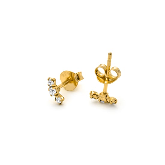 Luxenter Ohrringe in 925 Sterlingsilber und brillantem Zirkonia mit 18 Karat Gelbgold – Limor - Image 3