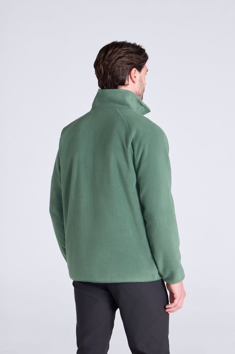 'Stockholm' Herren-Fleecejacke mit halbem Reißverschluss Warmer Kuschelpullover Dunkelgrün - Image 3