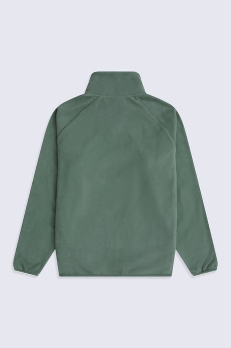 'Stockholm' Herren-Fleecejacke mit halbem Reißverschluss Warmer Kuschelpullover Dunkelgrün - Image 6