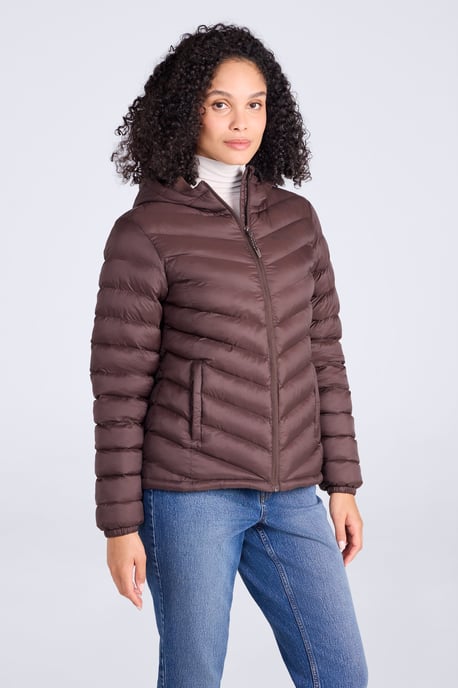 'Seasons' Damen-Steppjacke Wasserabweisender isolierter Wintermantel Dunkelbraun - Image 3