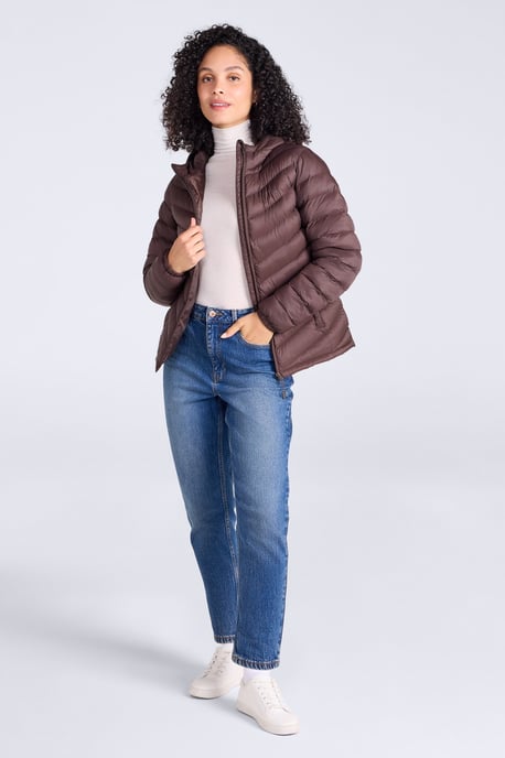 'Seasons' Damen-Steppjacke Wasserabweisender isolierter Wintermantel Dunkelbraun - Image 4