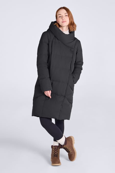 Mountain Warehouse Damen Cosy Wrap Daunen-Steppjacke Wasserabweisend Warm Winter-Pufferjacke Schwarz - Image 5