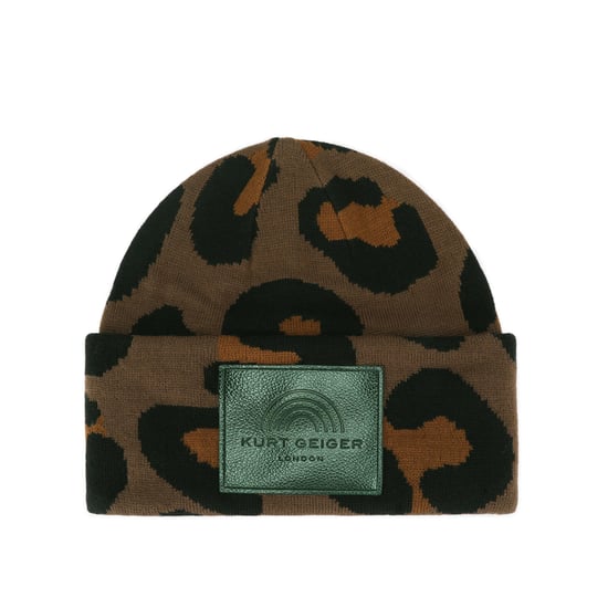Kurt Geiger London Leopard Cuff Beanie-Mütze - Image 1