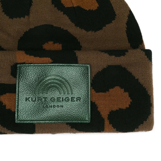 Kurt Geiger London Leopard Cuff Beanie-Mütze - Image 3