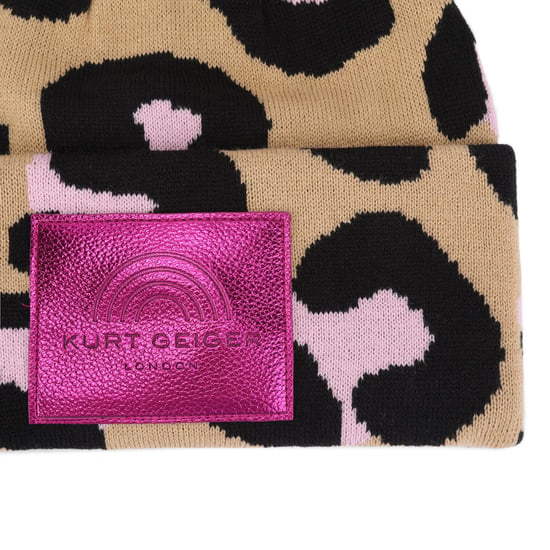 Kurt Geiger London Leopard Cuff Beanie-Mütze - Image 3
