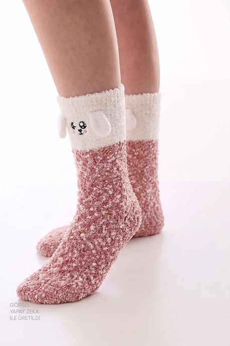 Happiness Dog Pattern Crew-Socken - Image 2