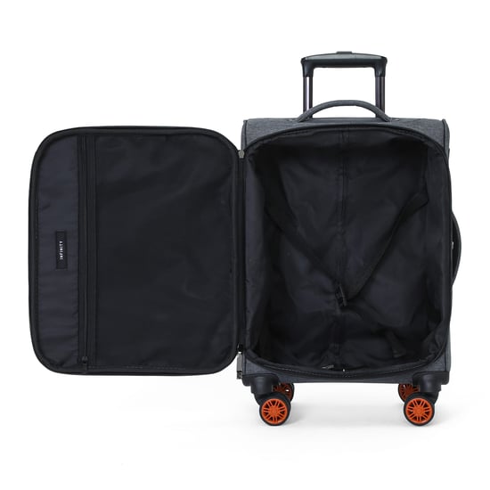 Weichschalen-Handgepäckkoffer Leinen Schwarz 56x37x24 cm, 8 Rollen - Image 4