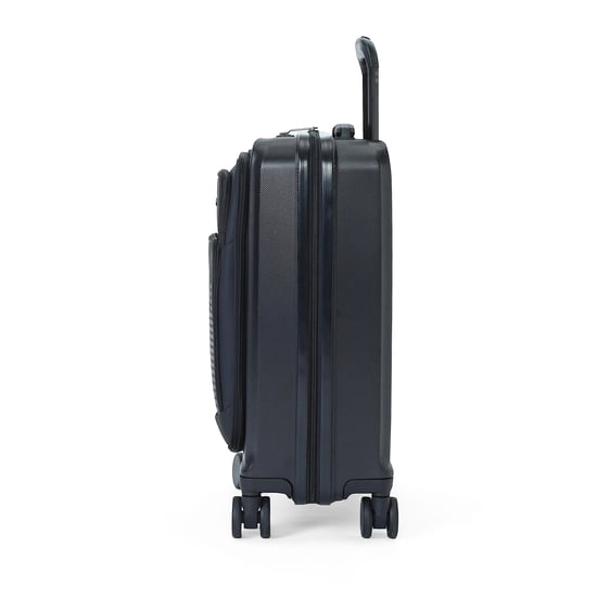 Hybrid-Handgepäckkoffer ABS+PU Schwarz 57x37x25 cm, 8 Rollen, Fronttasche - Image 6