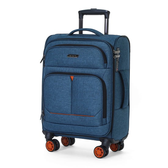 Weichschalen-Handgepäckkoffer Leinen Blau 56x37x24 cm, 8 Rollen - Image 3