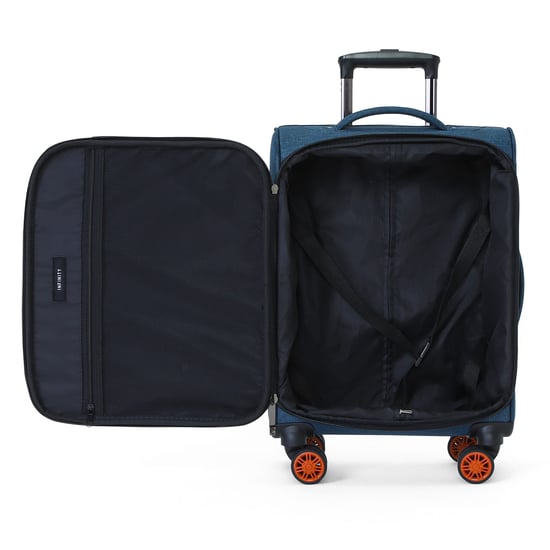 Weichschalen-Handgepäckkoffer Leinen Blau 56x37x24 cm, 8 Rollen - Image 5