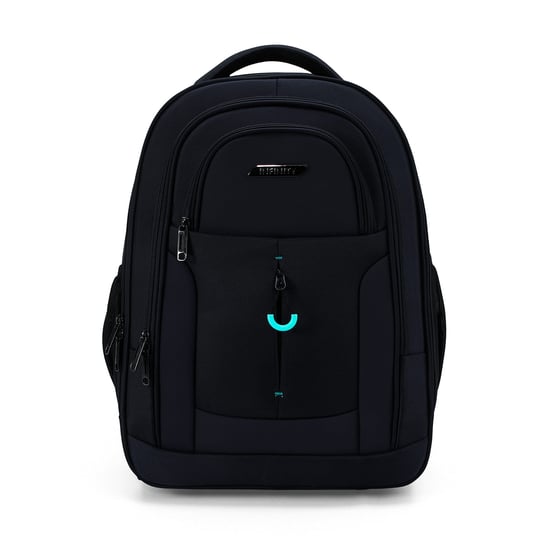 17" Laptop-Rollrucksack Schwarz, 1680D + PU, 2 Rollen, Trolley-Rucksack - Image 2