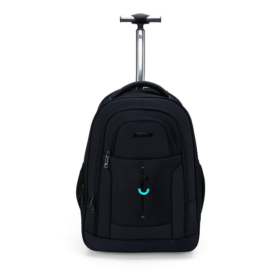 17" Laptop-Rollrucksack Schwarz, 1680D + PU, 2 Rollen, Trolley-Rucksack - Image 6