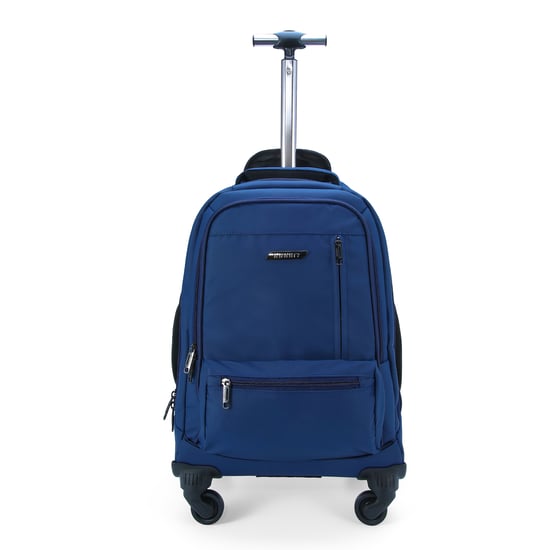 19" Laptop-Rollrucksack Blau, Premium-PU, 4 Rollen, Trolley-Rucksack - Image 4