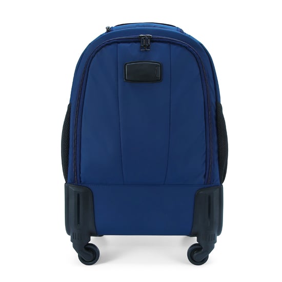 19" Laptop-Rollrucksack Blau, Premium-PU, 4 Rollen, Trolley-Rucksack - Image 5