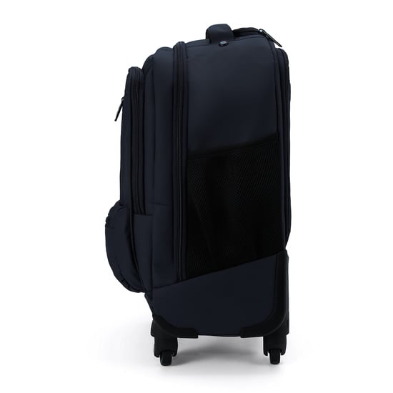 19" Laptop-Rollrucksack Schwarz, Premium-PU, 4 Rollen, Trolley-Rucksack - Image 4