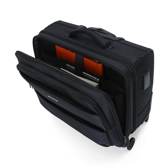 18" Laptop-Rollenaktenkoffer Schwarz, 1680D-Polyester, 4 Rollen, Businesstasche - Image 4