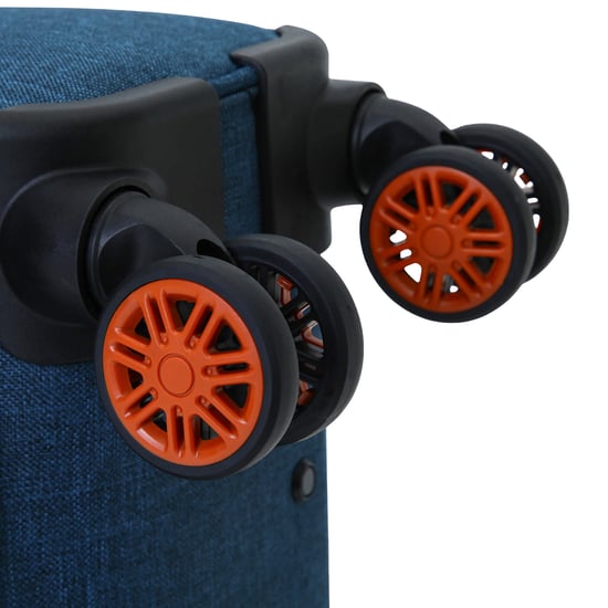 Weichschalenkoffer Leinen Blau, 8 Rollen, leichtes Reisegepäck - Image 5
