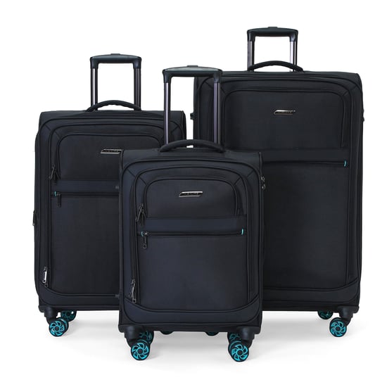 Weichschalenkoffer 1680D-Polyester Schwarz, 8 Rollen, TSA - Image 1