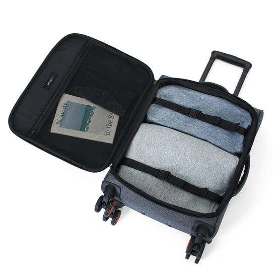 Weichschalenkoffer Leinen Schwarz, 8 Rollen, leichtes Reisegepäck - Image 5