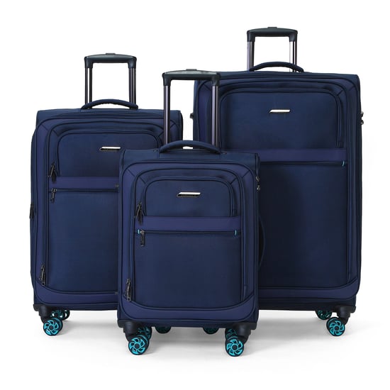 Weichschalen-Kofferset 1680D-Polyester Blau, 8 Rollen, TSA - Image 1