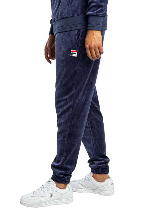 Fila Eddie Velours-Jogginghose Mit Bambus-Logo, Blau - Image 2