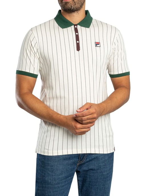 Fila Klassisches Gestreiftes Vintage-Poloshirt, Weiß - Image 2