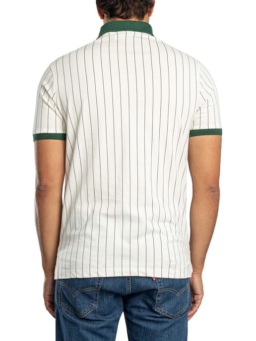 Fila Klassisches Gestreiftes Vintage-Poloshirt, Weiß - Image 3