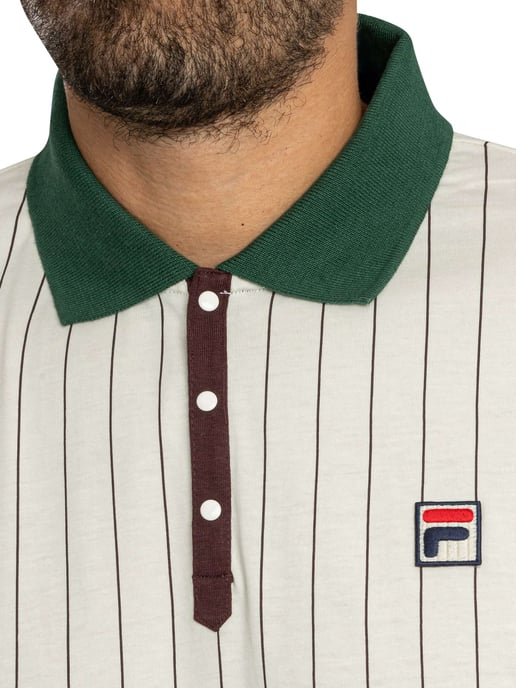 Fila Klassisches Gestreiftes Vintage-Poloshirt, Weiß - Image 4
