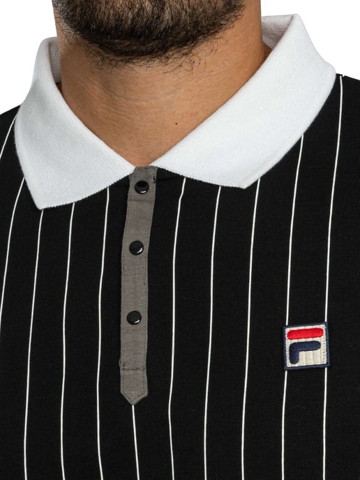 Fila Klassisches Gestreiftes Vintage-Poloshirt, Blau - Image 4
