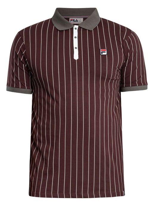 Fila Klassisches Gestreiftes Vintage-Poloshirt, Lila - Image 5