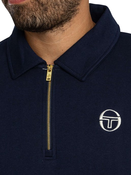 Sergio Tacchini Court 1/4 Zip Polo Sweatshirt, Blau - Image 4
