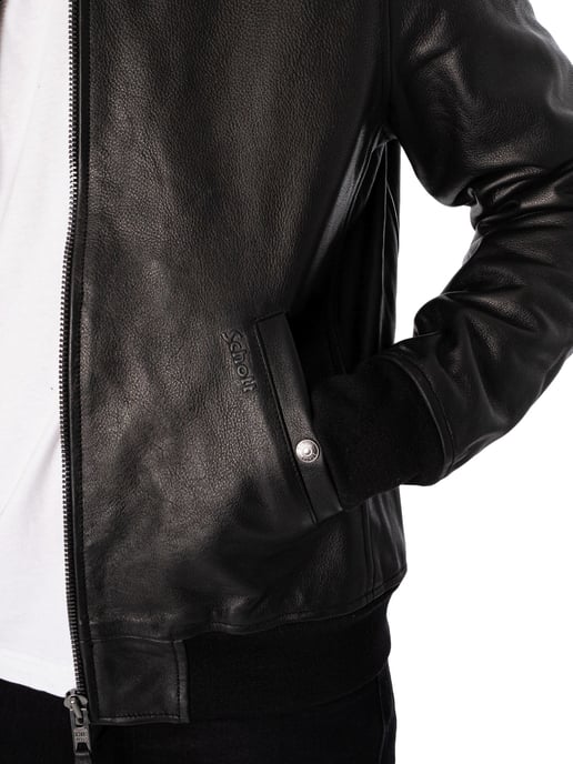 Schott Fliegerjacke Aus Leder, Schwarz - Image 4
