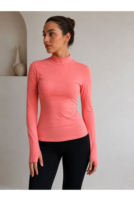 Bipantolon Damen Slim-Fit-Body mit halbem Rollkragen - Image 1
