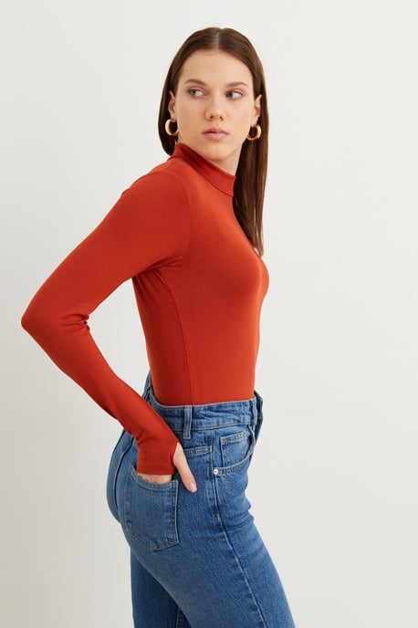 Bipantolon Damen Slim-Fit-Body mit halbem Rollkragen - Image 5