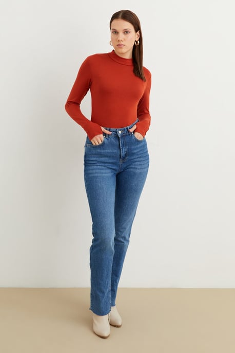 Bipantolon Damen Slim-Fit-Body mit halbem Rollkragen - Image 6