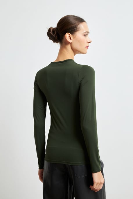 Bipantolon Damen Slim Fit Bluse mit Rundhalsausschnitt - Image 5