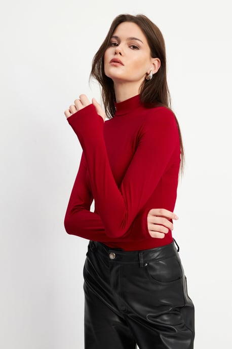 Bipantolon Damen-Slim-Fit-Body mit halbem Rollkragen - Image 2